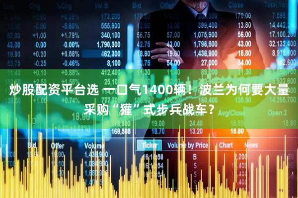 炒股配资平台选 一口气1400辆！波兰为何要大量采购“獾”式步兵战车？